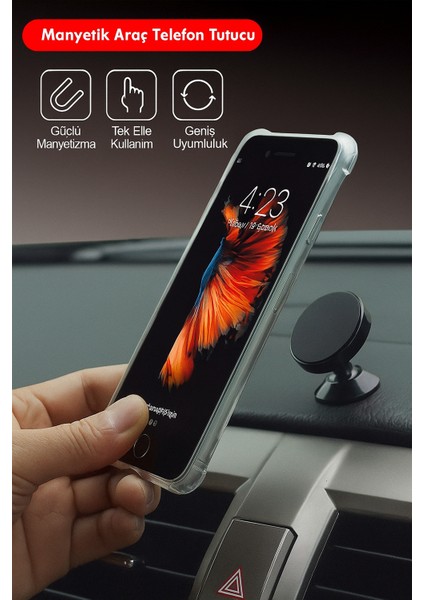Süper Manyetik Araç Içi Telefon Tutucu 360° Dönebilir Silikon Koruma Tüm Cihazlarla Uyumlu | Kompakt Tasarım modelleri