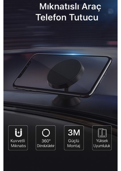 Süper Manyetik Araç Içi Telefon Tutucu 360° Dönebilir Silikon Koruma Tüm Cihazlarla Uyumlu | Kompakt Tasarım fırsatları