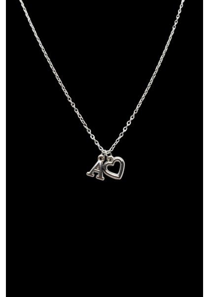 A Harfi 316L Paslanmaz Çelik Zincir Gümüş Kaplama Kolye Hediye Kalp Sevgili Eş fiyatları