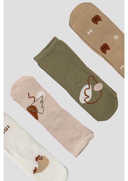 4 Çift Pamuklu Kız Çocuk Soket Çorap fırsatları