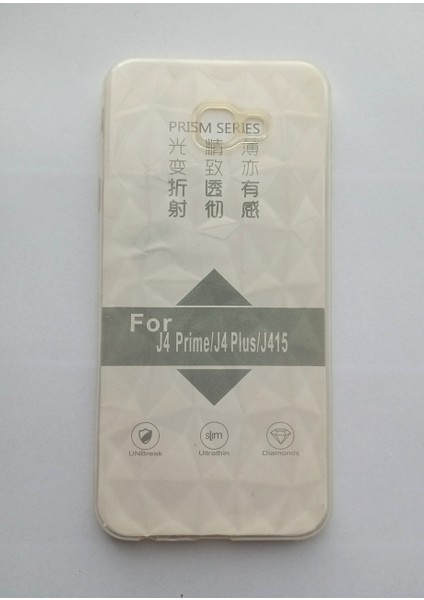 ESLIFETECH26AKSESUAR Samsung Galaxy J4 Prime/j4 PLUS/J415 Uyumlu Şeffaf Diamond Prizma Kılıf-Şeffaf