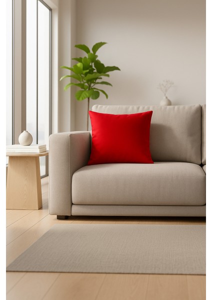 Emberline Keten Dekoratif Kırlent Kılıfı 50X50 cm (Kırmızı - Yeşil) fiyatları