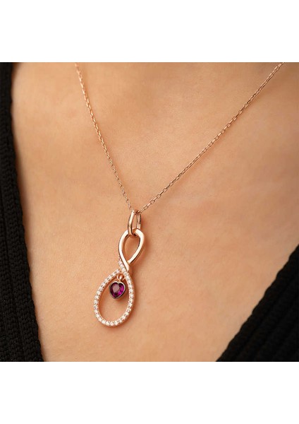 Gümüş Rose Sonsuz Kalp Kolye fiyatları