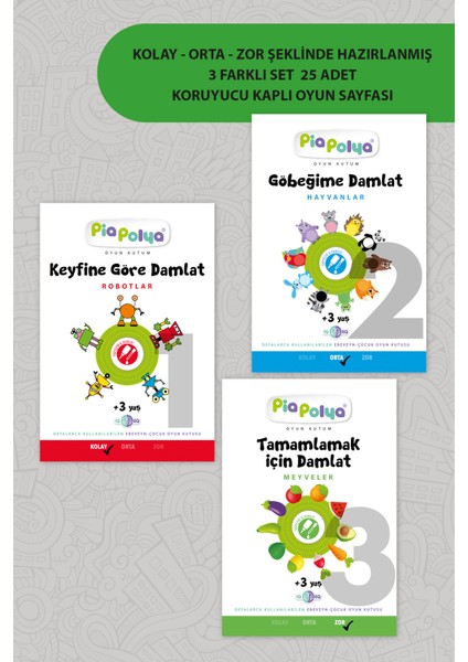 Oyun Kutum Damlat | 6 Renk Parmak Boya | Boya Önlüğü | Damlalık | Tutkal | Fırça | Oynar Göz fiyatları