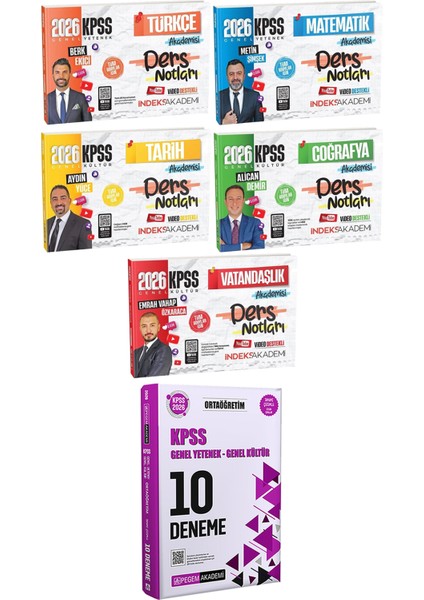 2026 Kpss Türkçe Matematik Tarih Coğrafya Vatandaşlık Akademisi Ders Notları - 2026 Kpss Ortaöğretim Çözümlü 10 Deneme