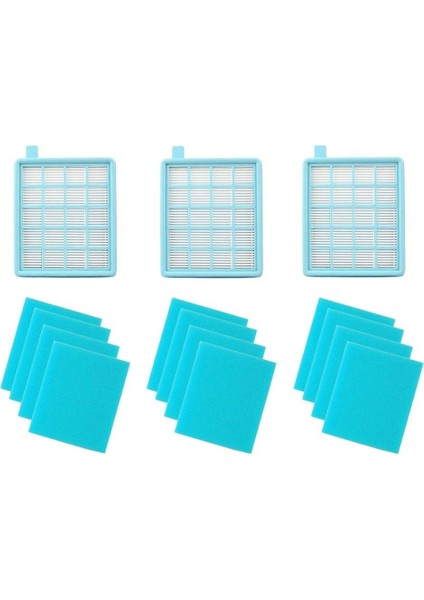 Philips Uyumlu FC9542 FC9540 FC9533 FC9532 FC9531 FC9530 FC9323 FC8475 Powerpro Active & Compact Hepa Filtre ve Sünger Seti (2)