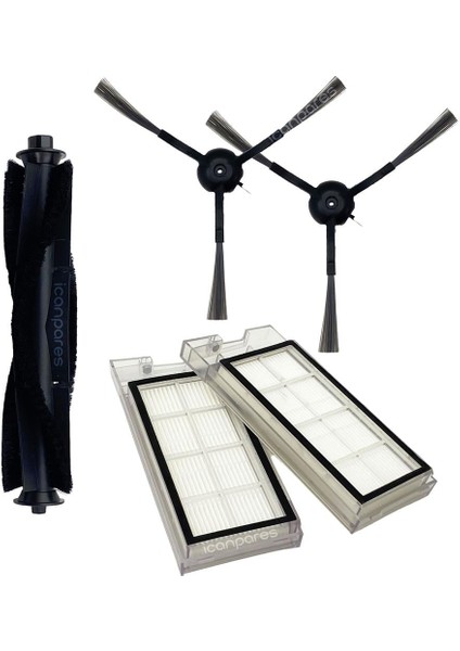 Roidmi Uyumlu Eve, Eve Plus Robot Süpürge 5li Yedek Parça Seti (Fırça + Filtre)