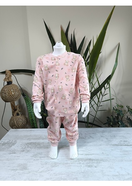 Kız-Erkek Bebek- Çocuk Pijama Takımı %100 Pamuk Uzun Kollu Önü Çıtçıtlı Mevsimlik fiyatları