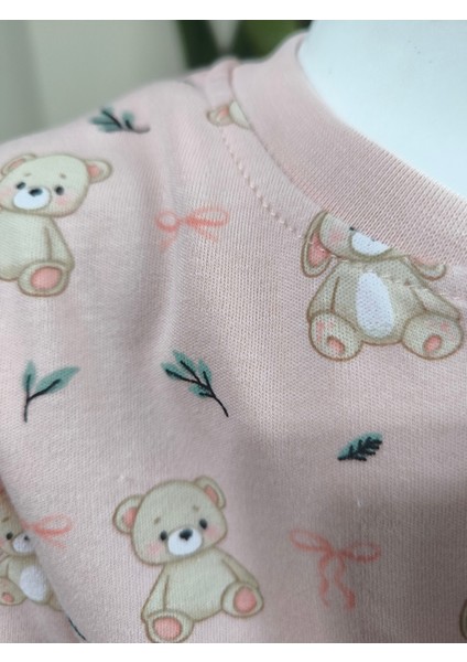 Kız-Erkek Bebek- Çocuk Pijama Takımı %100 Pamuk Uzun Kollu Önü Çıtçıtlı Mevsimlik