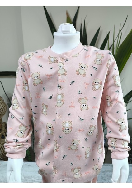 Kız-Erkek Bebek- Çocuk Pijama Takımı %100 Pamuk Uzun Kollu Önü Çıtçıtlı Mevsimlik