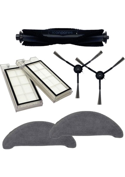 Roidmi Uyumlu Eve, Eve Plus Robot Süpürge 7li Yedek Parça Seti (Fırça + Filtre + Mop)