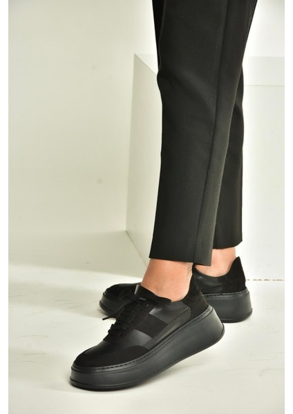 V274949109 Siyah Kalın Tabanlı Spor Ayakkabı Sneakers fırsatları