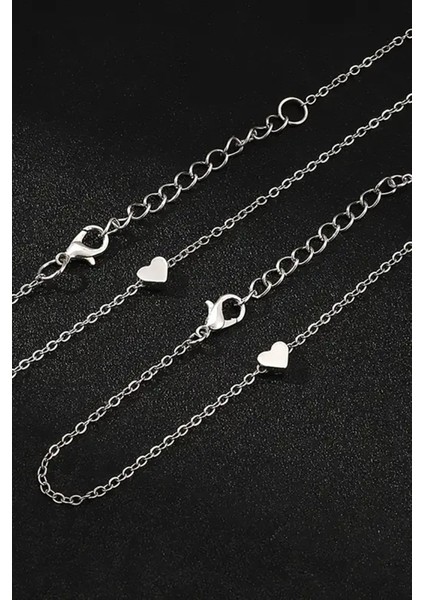 Minimalist Tasarım Mini Zarif Şık Trend Kalpli Kolye ve Bileklik Set fırsatları