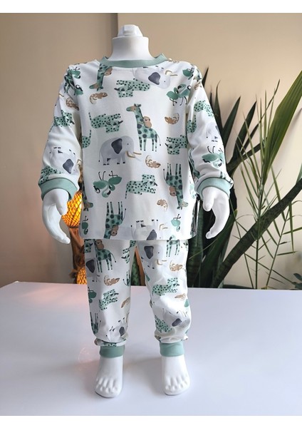 Kız-Erkek Bebek- Çocuk Pijama Takımı %100 Pamuk Uzun Kollu Yuvarlak Yaka Mevsimlik fiyatları