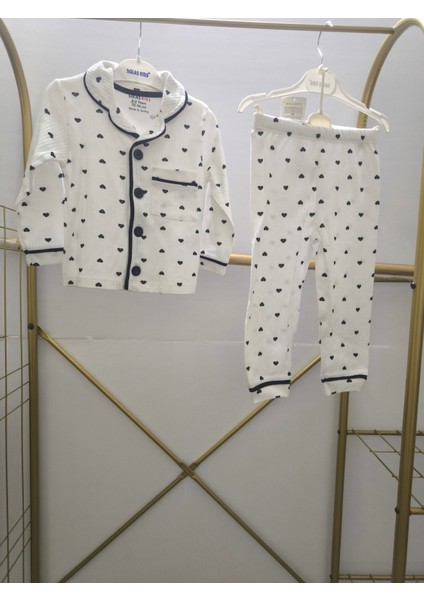 Kız Çocuk Pijama Takımı Pamuklu Kalpli fiyatları