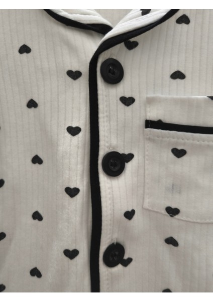 Kız Çocuk Pijama Takımı Pamuklu Kalpli fırsatları
