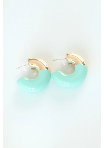 CCB Turkuaz Gold Çift Renk Küpe - TJ-BKP8871 fiyatları