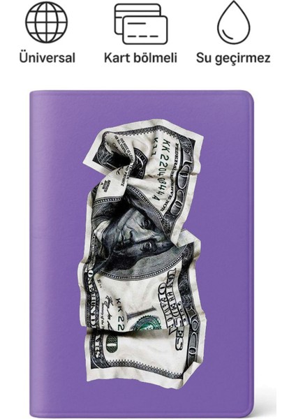 Pasaport Kılıfı Pasaportluk Desenli Pasaport Kabı Su Geçirmez Benjamin