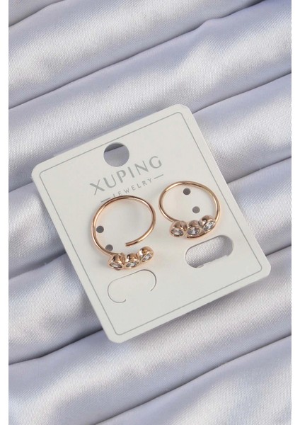 Xuping Rose Renk Zirkon Taşlı Su Yolu Küpe - TJ-BKP9430