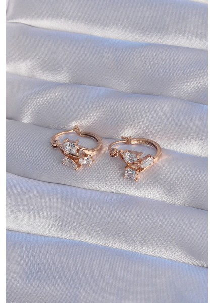 Xuping Rose Renk Zirkon Taşlı Halka Küpe - TJ-BKP9358 fiyatları