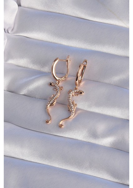 Xuping Rose Renk Zirkon Taşlı Kertenkele Model Halka Küpe - TJ-BKP9368 fiyatları