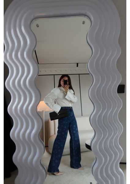 Üzeri Işlemeli Wideleg Jean