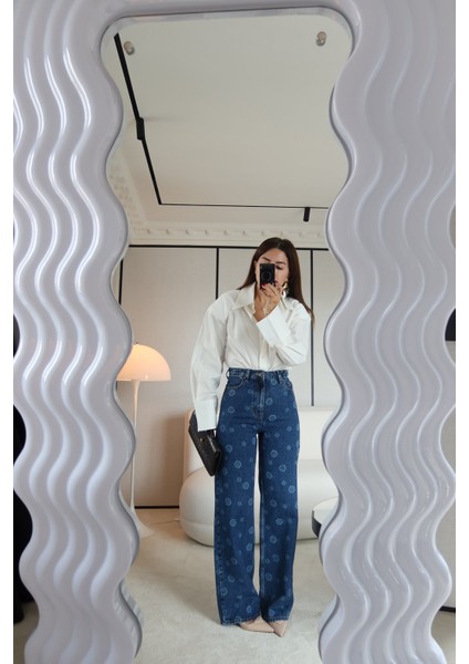 Üzeri Işlemeli Wideleg Jean fiyatları