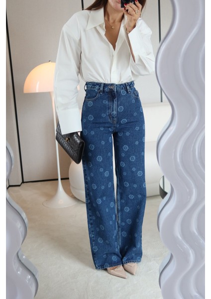 Üzeri Işlemeli Wideleg Jean modelleri