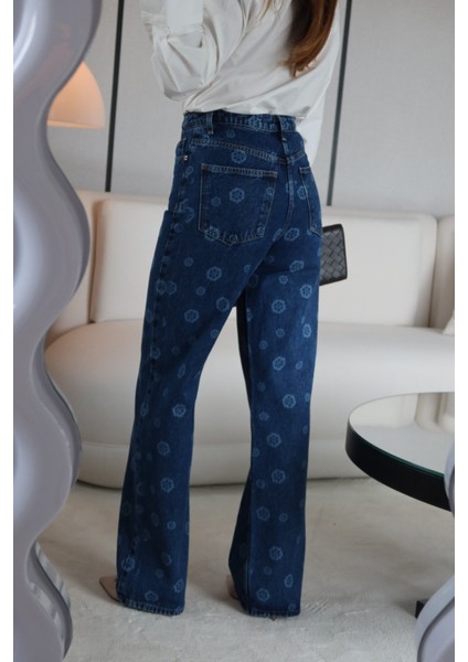 Üzeri Işlemeli Wideleg Jean indirimleri