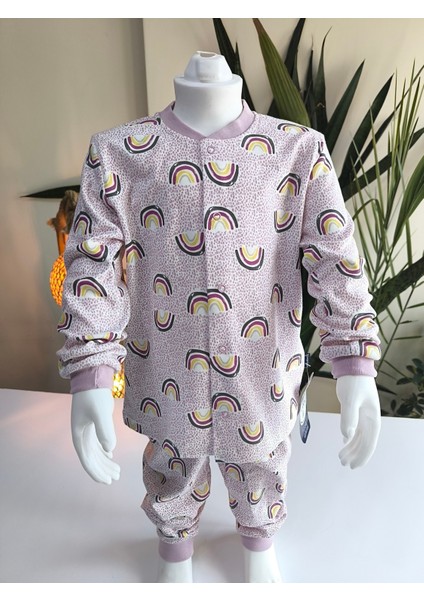 Kız-Erkek Bebek- Çocuk Pijama Takımı %100 Pamuk Uzun Kollu Önü Çıtçıtlı Mevsimlik fırsatları