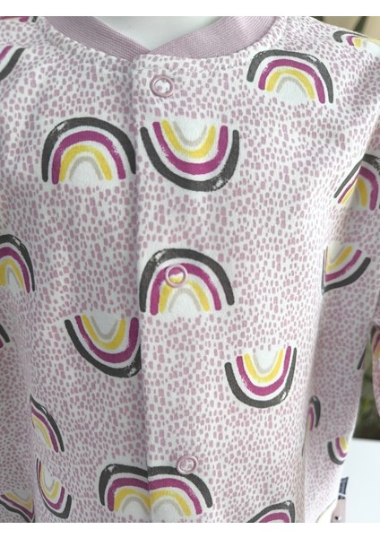 Kız-Erkek Bebek- Çocuk Pijama Takımı %100 Pamuk Uzun Kollu Önü Çıtçıtlı Mevsimlik