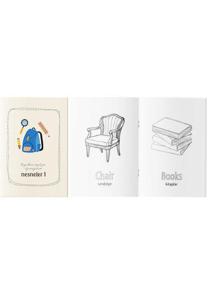Boyarken Ingilizce Öğreniyorum – Nesneler Etkinlik Boyama Kitabı 1