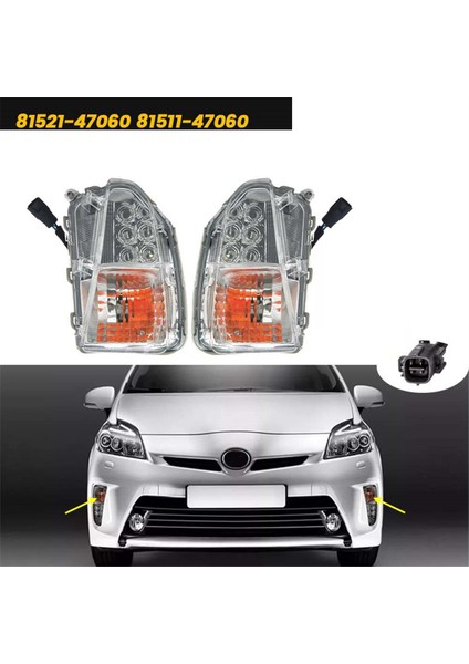 Sağ Ön Sis Lambası LED Dönüş Sinyali Işığı ile Ampul 81511-47060 Prius 2012-2015 Gündüz Park Lambası Amberwhite (Yurt Dışından) indirimleri