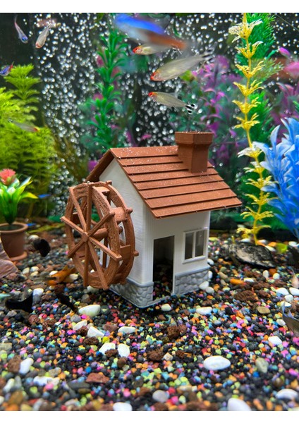 Hava Motorlu Değirmen Ev Akvaryum Dekoru