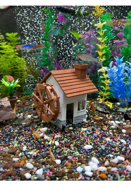 Hava Motorlu Değirmen Ev Akvaryum Dekoru