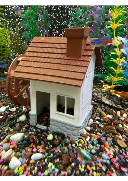 Hava Motorlu Değirmen Ev Akvaryum Dekoru