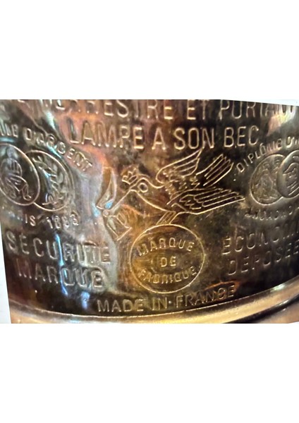 Fransız Pirinç Gaz Lambası 23,5 cm Boyunda fırsatları