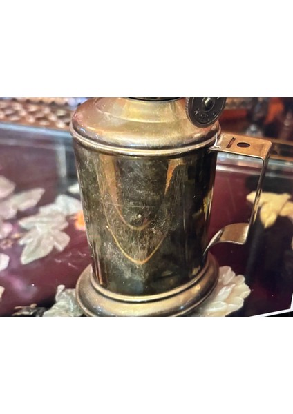 Fransız Pirinç Gaz Lambası 23,5 cm Boyunda