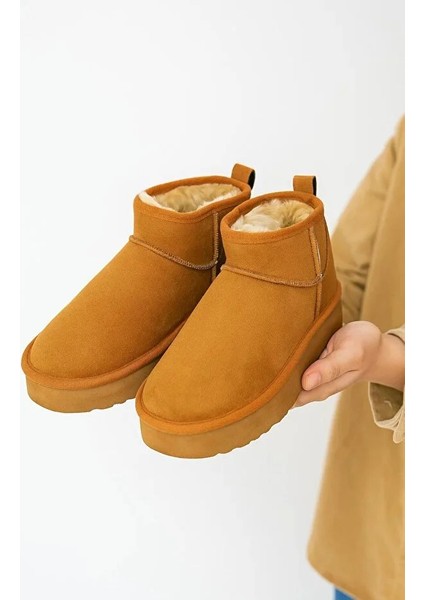 Oslo Mini Süet Yarım Bot Içi Tüylü Kalın Taban Kadın Ayakkabı fırsatları