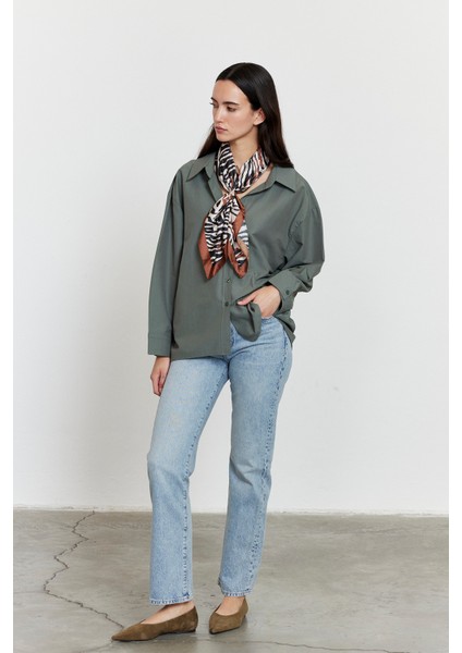 Oversize Poplin Gömlek Haki fırsatları