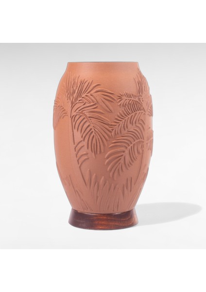 Pamore Dekoratif Vazo - Kahverengi / Ahşap Tabanlı modelleri