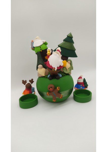 Yılbaşı Yeşil Saksı ve Tealight Mumluk modelleri