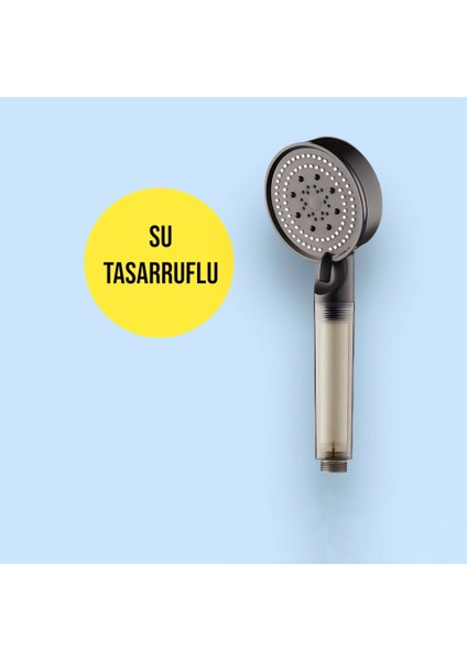 Filtreli Kireç Arındırıcı Turbo Yeni Duş Banyo Başlığı + 5 Yedek Filtre