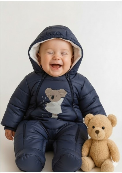 Çıkarılabilir Eldivenli Kalın Bebek Tulum – Soğuk Geçirmez, Hayvan Figürlü