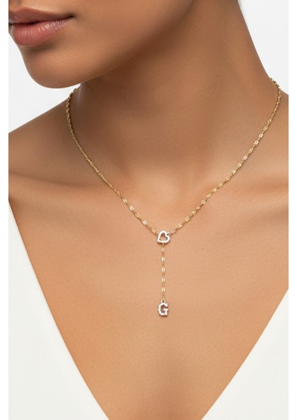 G Harfi 316L Paslanmaz Çelik Kolye Kalpli Dekolte Yeni Sezon Kişiye Özel Kolye Hediye Kutulu