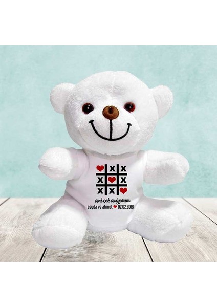 Kişiselleştirilebilir Peluş Beyaz Ayıcık | Yelkovan Studio