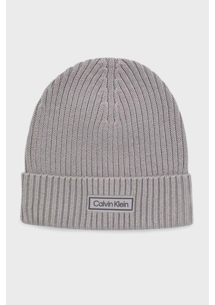 Logolu Pamuk ve Kaşmir Karışımlı Örme Bere LV04D8053GN8Q Erkek Bere LV04D8053G N8Q