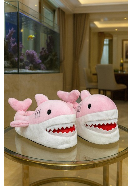 Unisex Köpek Balığı Fiğürlü Ev Içi Ayakkabı Ev Botu Panduf