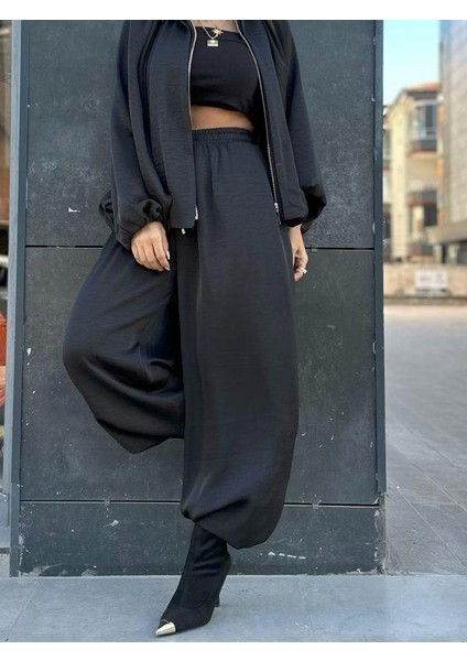 51199 Saten Şalvar Pantolon Siyah fırsatları