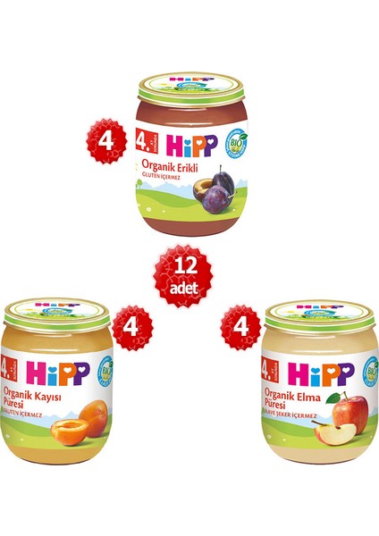 Organik X12 Kavanoz Karışık Meyve Püresi 125G